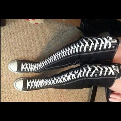 thigh high converse|converse style knee high boots.